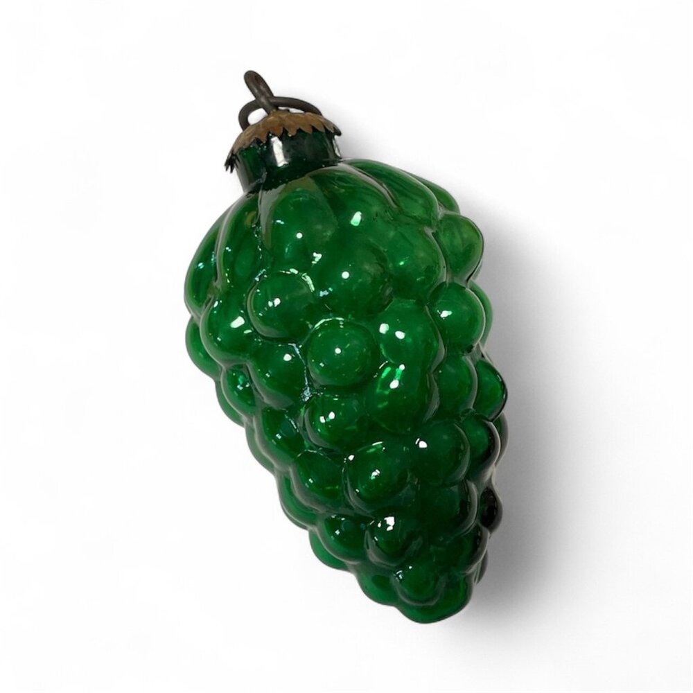 Vintage Kugel Green Grape Bunch 3" Christmas Ornament